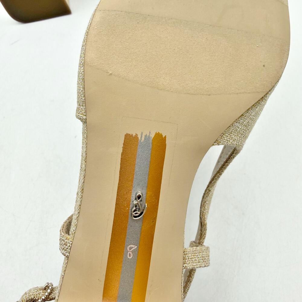 Sam Edelman Metallic Gold Slingback Block Heel - Picture 12 of 14